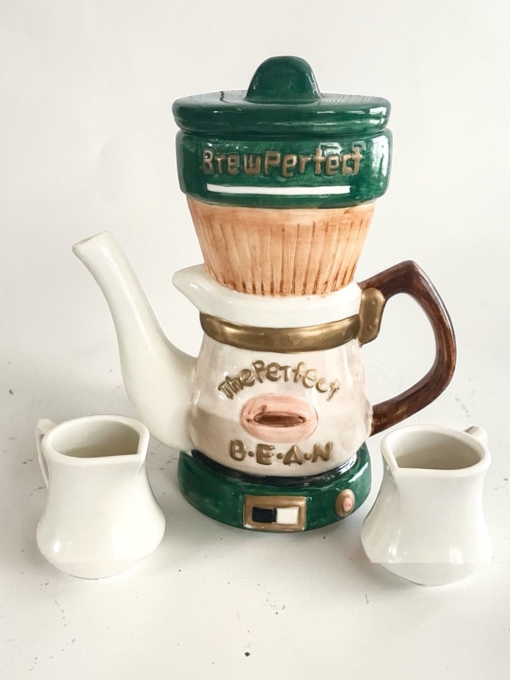 Vintage 1995 Cardinal Inc. Hand Painted Collectors Coffee Pot with Mini …
